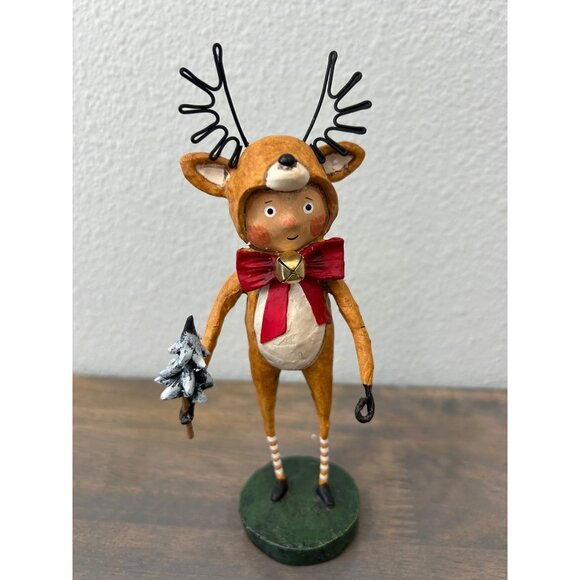 Lori Mitchell Little Dasher Reindeer Christmas Polyresin Figurine 6.5" - Picture 1 of 6